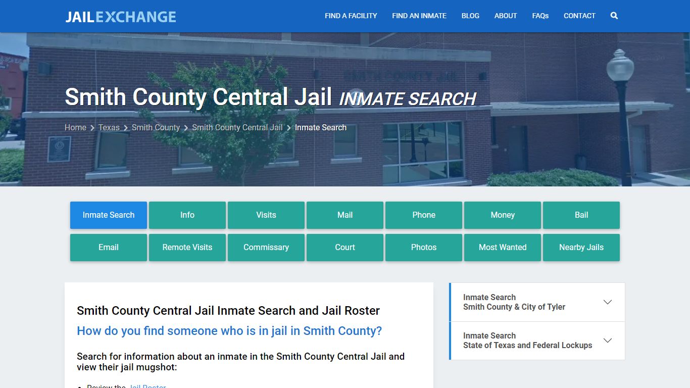 Smith County Central Jail Inmate Search - Jail Exchange